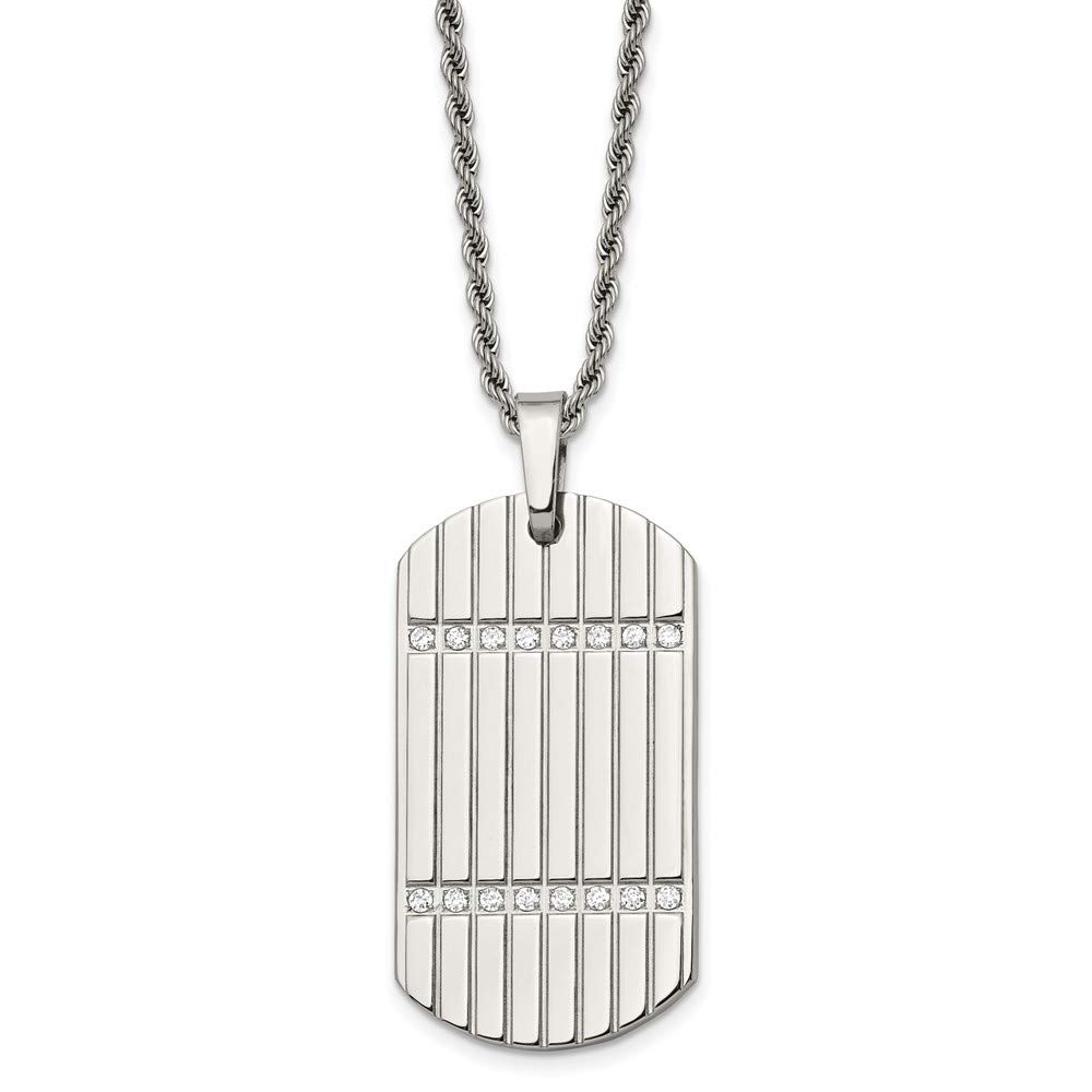 ICE CARATS stal nierdzewna sześcienna cyrkonia Cz nieśmiertelnik wisiorek łańcuszek naszyjnik mężczyzna charm Dogtag moda biżuteria dla taty męskie prezenty dla niego