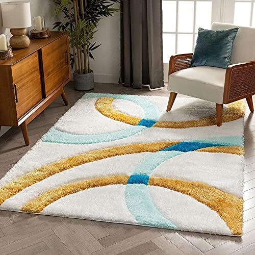 Image of Carpet Mahal Presence Gorgeous Design of Super Soft Shaggy Carpet for Living Room, Bedroom, Hall and Anywhere in Home. [2x6 feet]