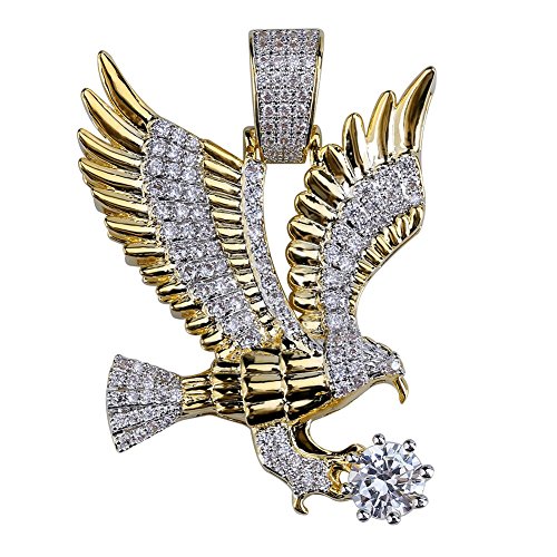 TOPGRILLZ Goat Chain Gold Necklace for Men Eagle Chain Rope Iced out Cubic Zirconia 14K Gold Plated Stainless Steel Necklace 24" Birthday Gifts2