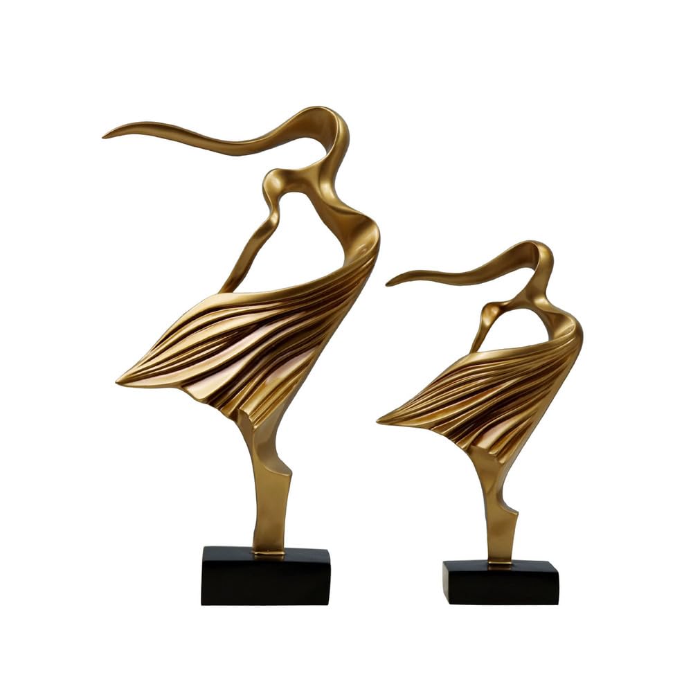 Abstrakte Skulptur Deko Moderne Kunst Deko Statue Dekoartikel Für Wohnung, Schlafzimmer, Bücherregal, Büro Statuen Und Skulpturen Harz,Gold,Set