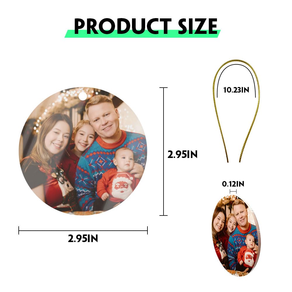 Personalized Christmas Ornaments with Photo Custom Christmas Ornament Acrylic Pictures Ornaments for Christmas Tree