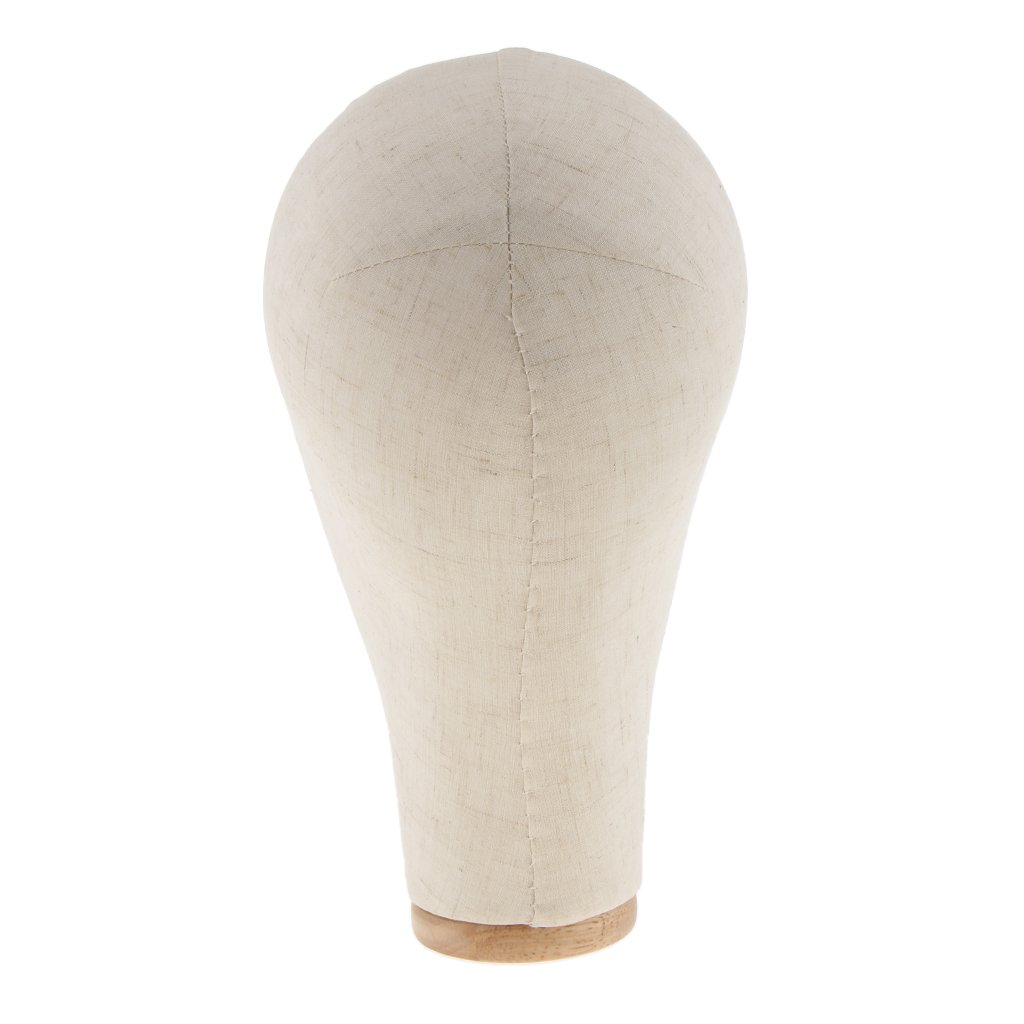 Espositore per Cappelli Da 21 Pollici con Testa di Manichino in Tela Professionale per Parrucca Nero/Beige - Beige