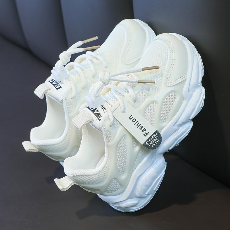 Girls Running Shoes 2025 Summer New Mesh Breathable Sneakers for Kids, Lightweight Sports Shoes with Non-Slip Rubber Sole, Lace-Up Design for School Girls2