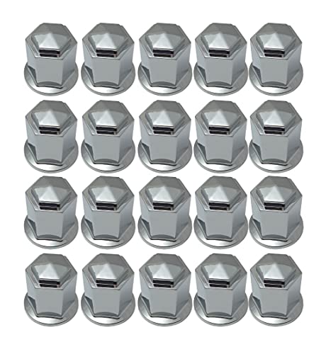 20 copridadi per ruota da 32 mm, cromati, per
