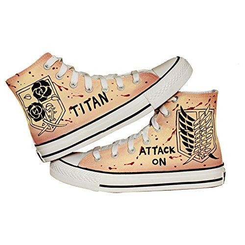 Ataque a Titan Shingeki No Kyojin Cosplay Zapatos De Lona Zapatos Pintados...