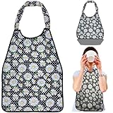WISE BIBS Polyester Adult Bibs for Eating - Adjustable Press & Glide Neck Closure, Washable Premium Bibs with Foldable Crumb Catcher - Waterproof Clothing Protector for Adults and Seniors