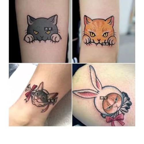 30Pcs/Lot Cats Tattoo Stickers Cute Ins Series Colorful Arm Leg Hand Lovely Body Art Fake Tatoo Temporary #TOP3