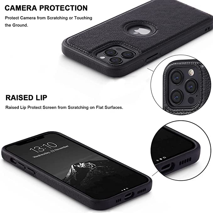 Image of M7 Back Cover Compatible with iPhone 11 Flexible Slim Leather Case for iPhone 11 (Black)