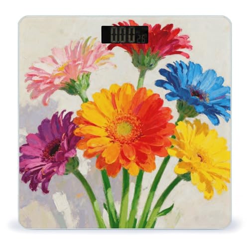 Báscula Digital de Baño Colorful Gerbera con Display LCD miniatura 1