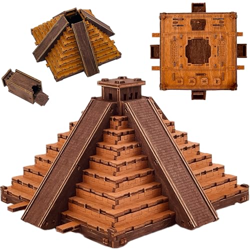 WOODEN.CITY Boîte à Puzzle Pyramide Maya – Puzzle Box, Escape Room, boîte Cadeau Unique – Fabriqué en UE – Image 3