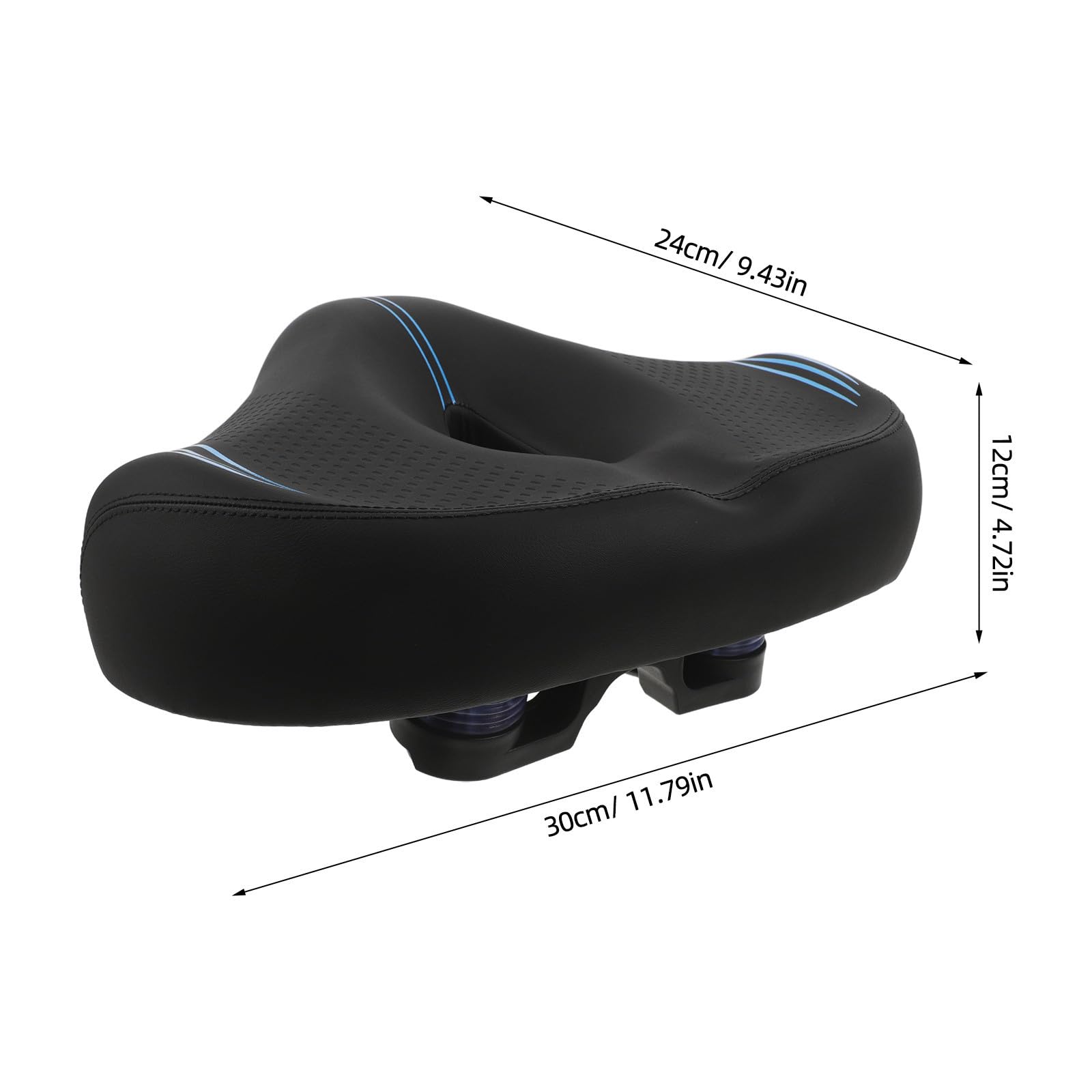 Toyvian Sella per Bici da Città Ergonomica senza Naso in Pu Imbottita, Extra Larga Struttura in Metallo, per Esercizio e Pendolarismo per Uomo e Donna
