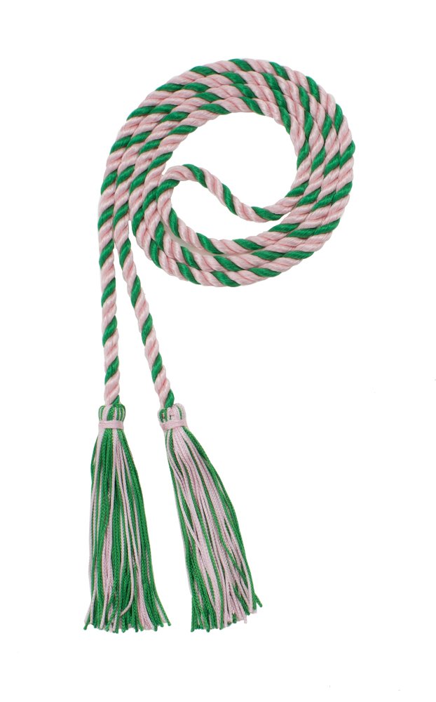 Tassel Depot Graduation Honor Cord - LT Pink/Kelly - Every School Color Available - Made in USA