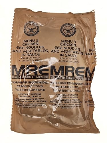 Genuine Military MRE - Menu 3 Chili Chicken with Egg Noodles And Vegetables with 2026 Inspection Date - MRE Meals Ready To Eat