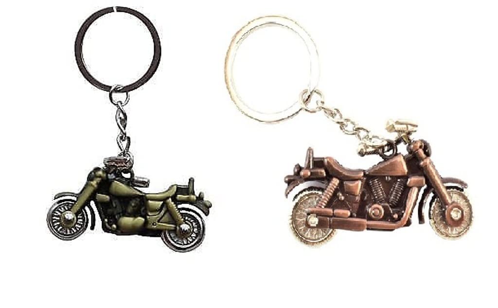 PDY FASHION COMBO PACK ROYA;L BULLET BIKE KEYCHAIN KEY RING CASE-image-33