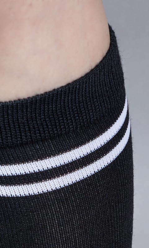 Image of WKLOUYHE Kids school socks for boys and girls,Knee Long Length soft cotton uniform Stripes socks Pack Of 06