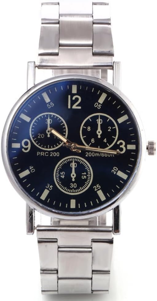 Alinker Mens Stainless Steel Analog Watch,Stylish Simple Quartz Classic Work Business Casual Watch for Men