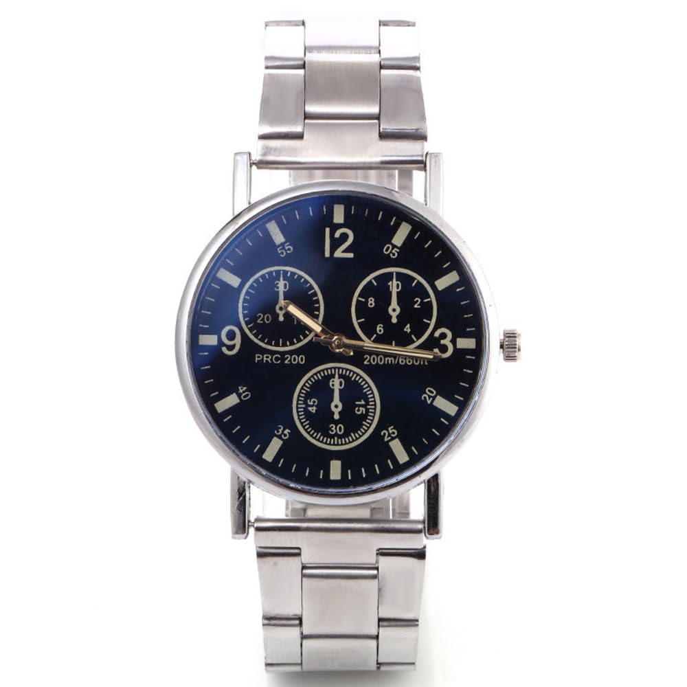Alinker Mens Stainless Steel Analog Watch,Stylish Simple Quartz Classic Work Business Casual Watch for Men