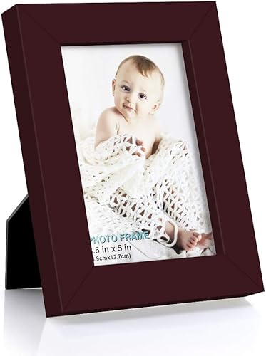 Miniatura 1 de Marco Rpjc de fotos, hecho de madera maciza, cristal de alta definición para mesa y pared, 3.5 x 5 pulgadas