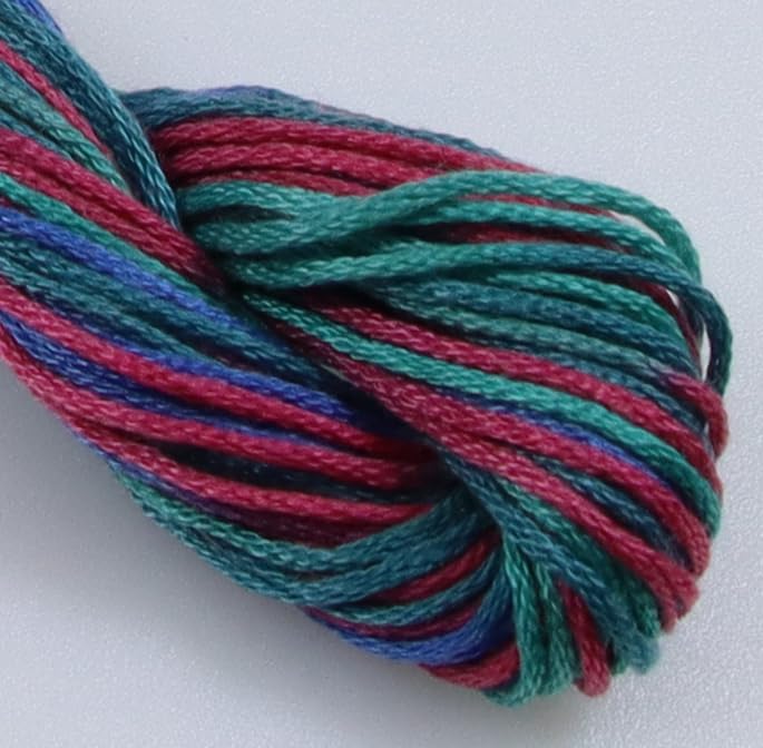 Image of KCS Big skeins of 25 Meters Size 25 Color Variegated Cross Stitch Stranded Threads,6 skeins,4507