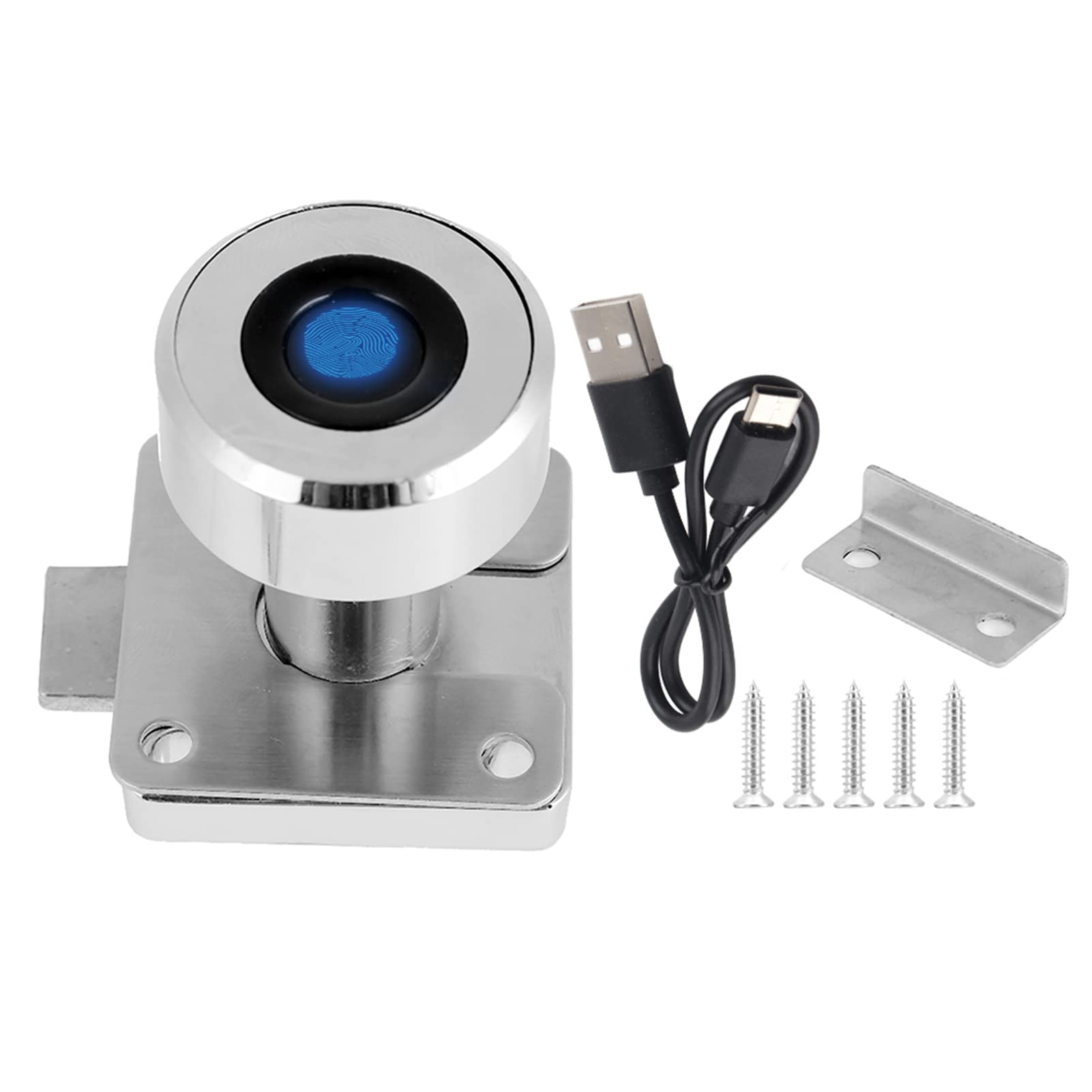 Smart Fingerabdruck Schloss Diebstahlsicherung Schlüsselloses Schloss 20 Fingerabdruck USB Aufladen, Schrankschlösser für Kleiderschrank Schublade für Zuhause und Büro