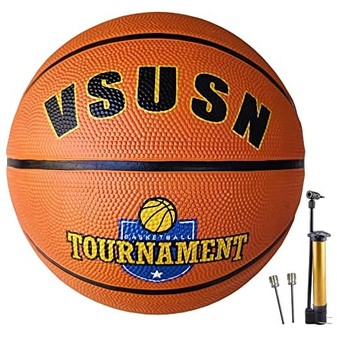 VSUSN Basketball Size 7 Street Basketball Game for Outdoor/Indoor Sport Training Including Pump Cover