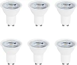 Kit 6 Lâmpadas LED Dicróica MR16 GU10, 6W, Luz Branco Frio 6000K