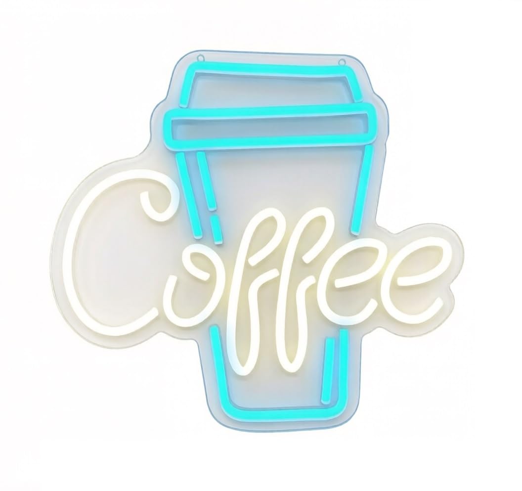 Coffee Shop Neon Sign LED Light for Home Bar or Coffee Station(5(34*32cm))