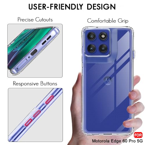 Image of TheGiftKart Ultra-Hybrid Crystal Clear Back Case Cover for Motorola Moto Edge 60 Pro 5G | Shockproof Design | Hard Back Cover Case for Motorola Moto Edge 60 Pro 5G (PC & TPU, Transparent)