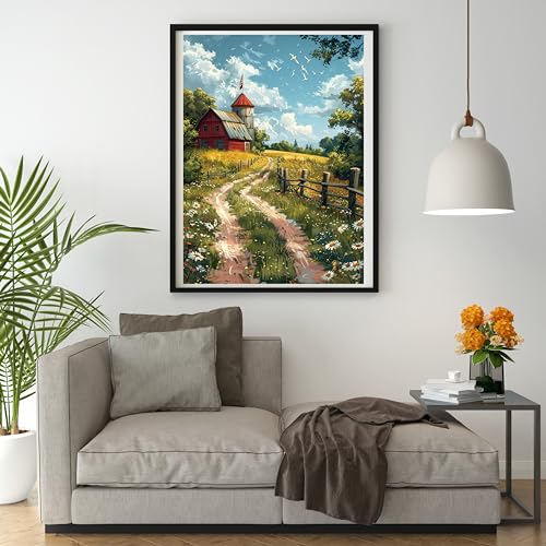 Image of Moohue DIY Counted Stamped Cross Stitch Kits for Adults 14 Count Cross Stitch Patterns Printed Cross Stitch Kits for Adults (Beautiful Path)