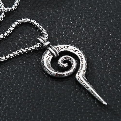 Collier viking serpent pour homme et femme, pendentif totem punk idéal pour look biker - 3