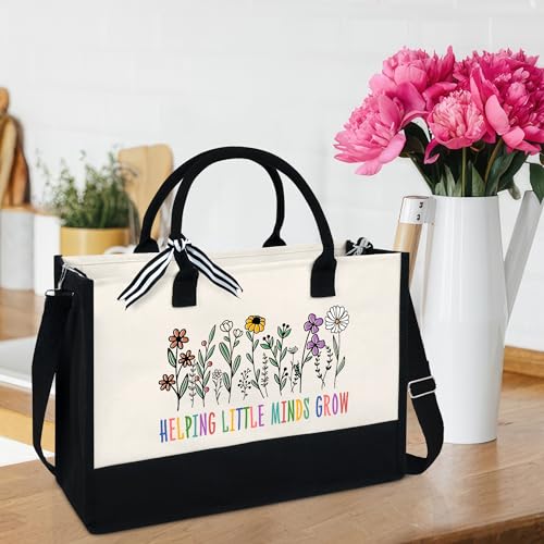 OASSIE Teacher Appreciation Gifts, Teachers Day Gifts, Teacher Tote Bag 13oz Canvas Tote Bag With Zipper… - Image 5