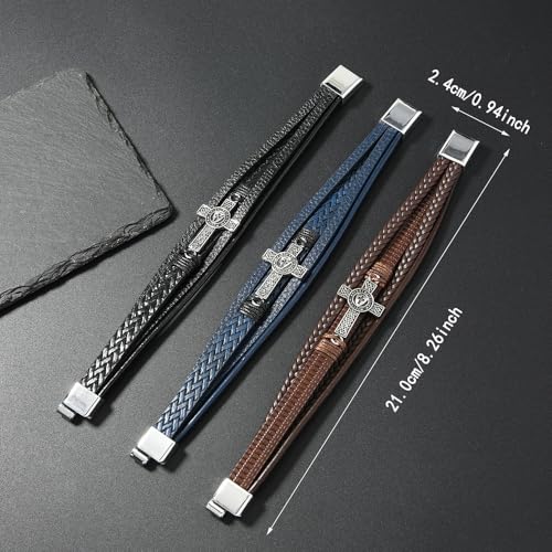 Pulsera de cuero para hombre con diseño celta vintage miniatura 2