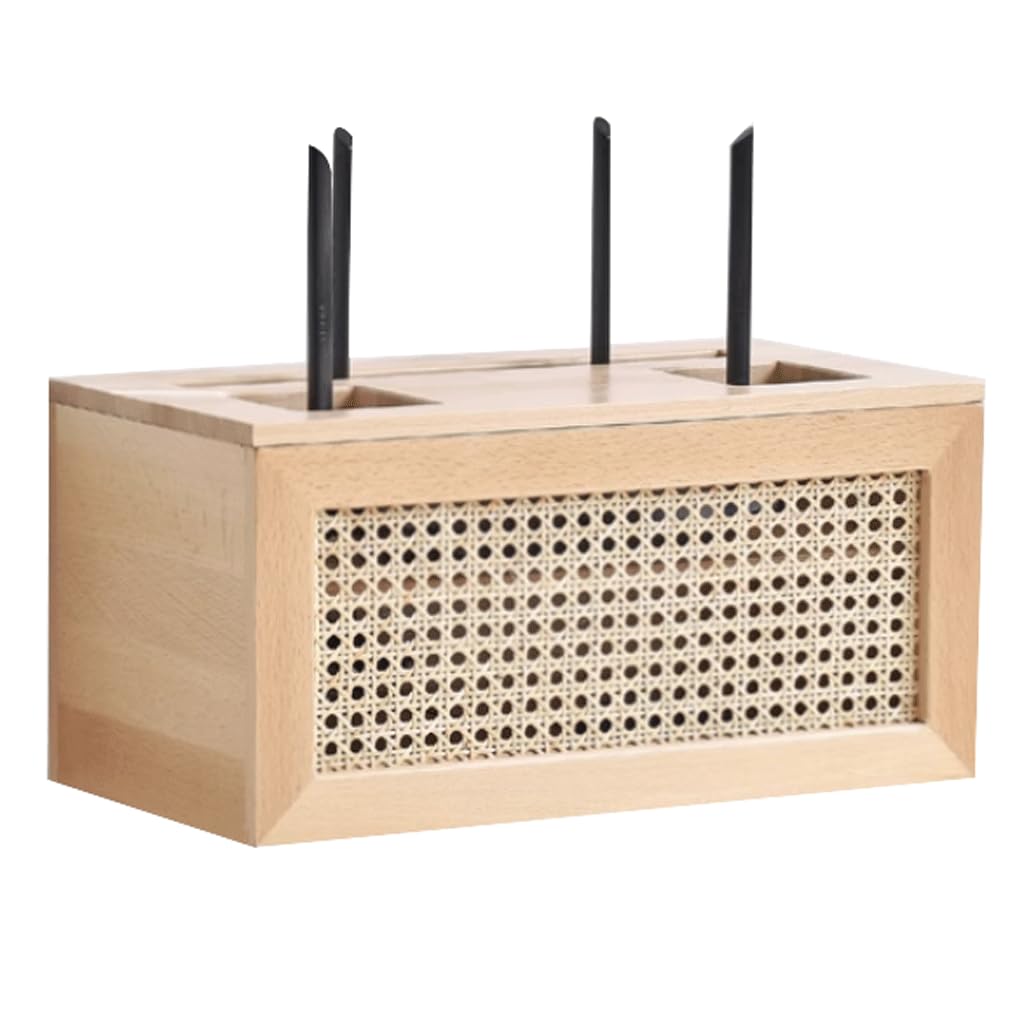 FROON Routeur Hider Box Support de routeur sans Fil tissé en rotin, Organisateur de Stockage de câbles, boîte de Protection à Dissipation Thermique Facile pour la Maison