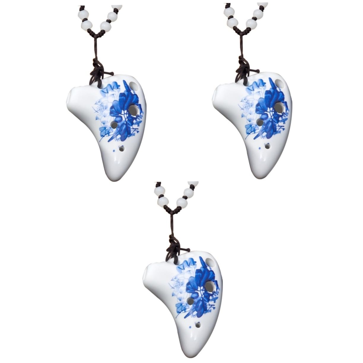 BESTonZON 3 Pz Collana Di Ocarine Regali Di Natale Flauti Ocarina Regalo Di Ocarina Strumento Ocarina in Porcellana Flauti Per Bambini Flauto Piccolo Bambino Giocattolo Ceramica Bianca
