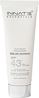 INNATE YOU ARE BEAUTIFUL Silk-Touch Transparent Solar Sunscreen SPF 43+ PA++++ for Unisex - 50ml|Broad Spectrum UVA/UVB Protection,Non-Comedogenic,Hypoallergenic|Sweat&Water Resistant Sunscreen Gel