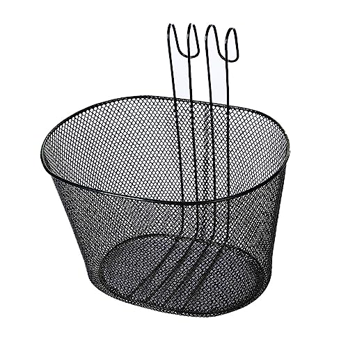 Deevoka Hanging Bike Basket, Bicycle Front Handlebar Storage Basket, Pet Carrier Metal Front Rear Bike Basket for Adult Bikes, Kids Bikes