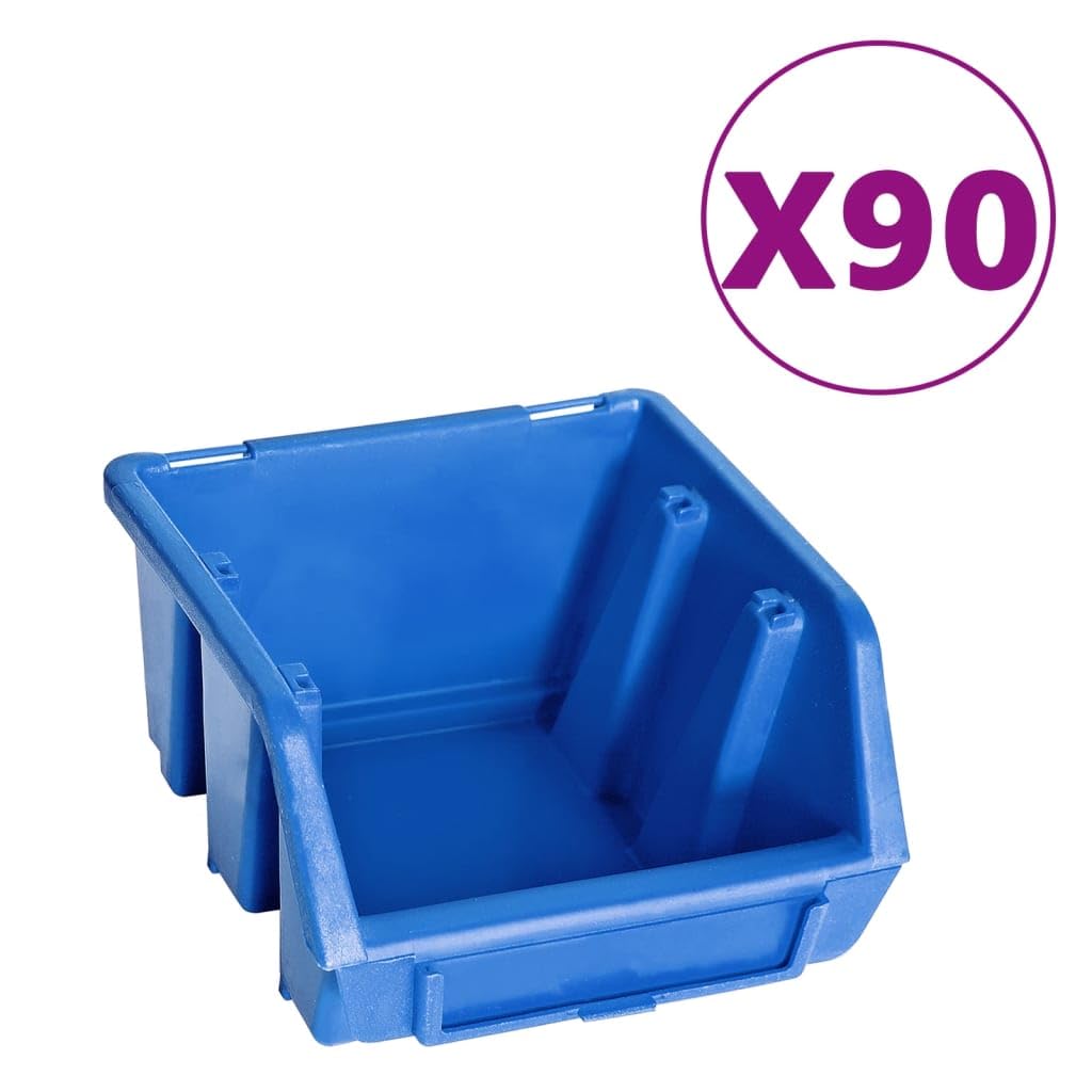 Genérico Kit de Cajas de almacenaje 96 pzas Paneles de Pared Azul Negro,Bricolaje,Accesorios de Bricolaje,Organización y Almacenamiento de Herramientas,Armarios para herramientas-150816