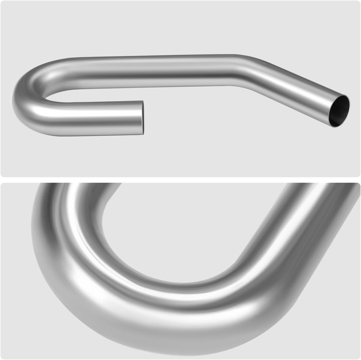 DNA MOTORING 45 Degree 180 Degree U-Bend DIY Custom Mandrel Exhaust Tubing, 2.5" OD, Mild Steel, Universal Fit, ZTL-PP-25-U45-RAW