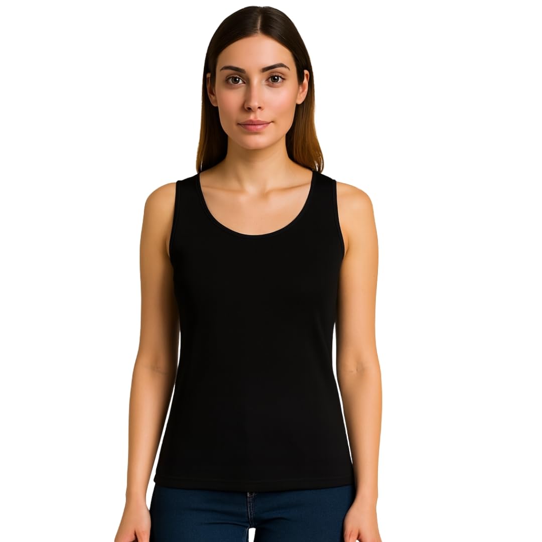 Liabel - Set 2 Maglie Termiche da Donna, Cotone Puro 100%, Mezze Corte o Spalla Larga, Bordo Raso, Trattamento Termico, Felpatura Soffice Bianche e Nere