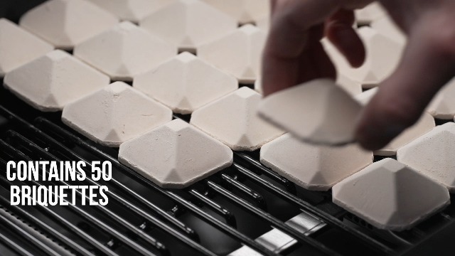 Chef Master Ceramic Briquettes for Gas Grill (50 Pack) - Replacement for Lava Rocks - Self Cleaning Gas Grill Briquettes for BBQ - Cleaner Cooking, Reduce Flare Ups, Better Heat Distribution - 05004CM