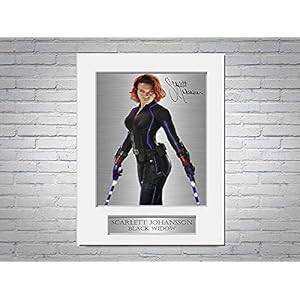 Scarlett Johansson Ondertekende Foto Display Mount A4 Black Widow Picture