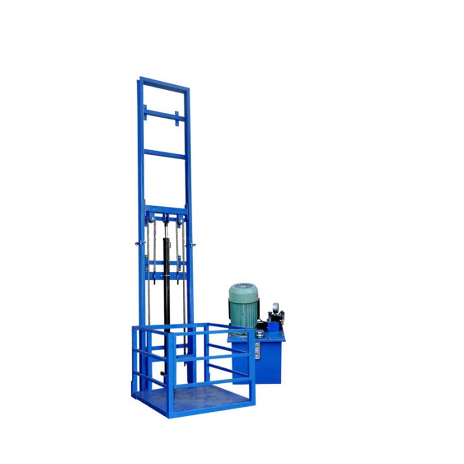 XUJUAN-0227 Electric Lift Platform Small Residential Freight Elevator for Home Use, Compact Guide Rail Vertical Goods Lift Platform for Basement and Mezzanine