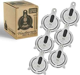 Piña Barware's The Hawthornette - Stainless Steel Commercial Hawthorne Style Cocktail Bar Strainer with Two Coils, Brushed Finish Commercial Bar Pack