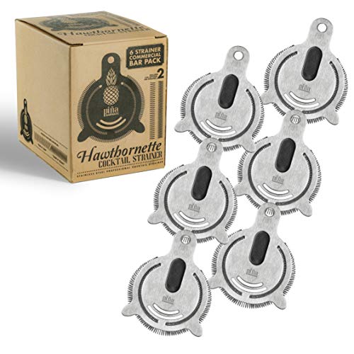 Pi&ntilde;a Barware's The Hawthornette - Stainless Steel Commercial Hawthorne Style Cocktail Bar Strainer with Two Coils, Brushed Finish Commercial Bar Pack