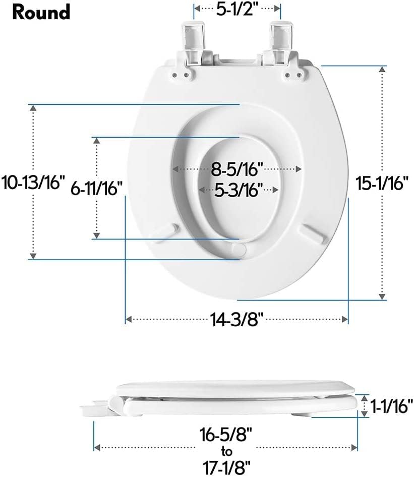 Mayfair 888SLOW 000 NextStep2 Toilet Seat with Built-In Potty Training Seat, Slow-Close, Removable that will Never Loosen, ROUND, White, 2-Pack
