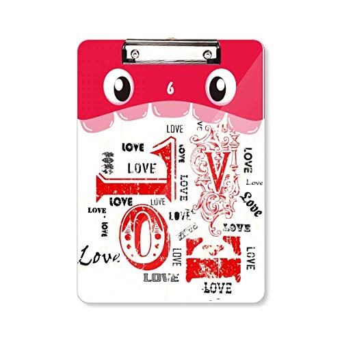 Porte-bloc design Valentin A4 rouge et noir avec pince métallique