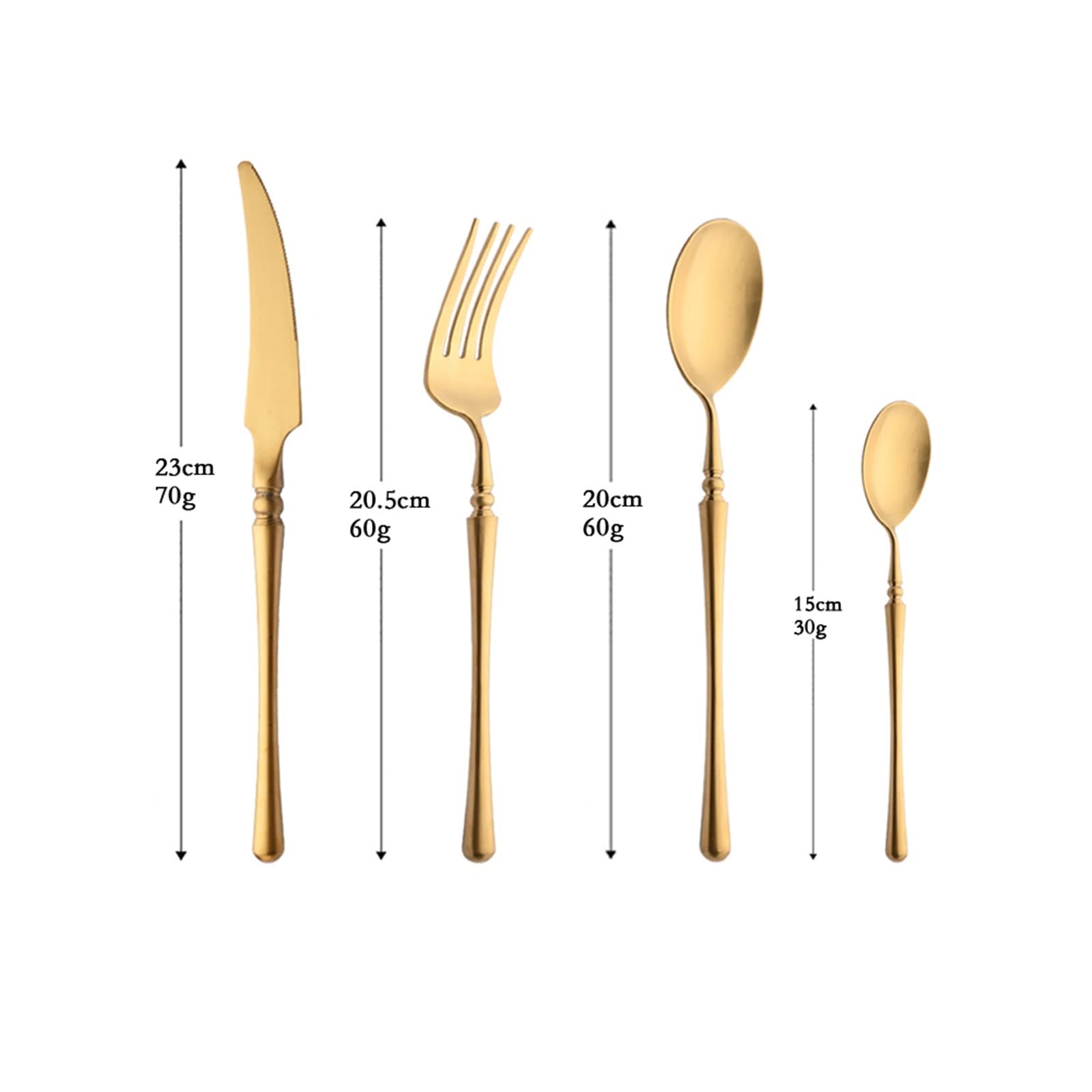 1/2/4/6 Set Geschirr Schwarz/Gold Matt Geschirr Besteck Set 304 Edelstahl Messer Gabel Schaufel Besteck (Farbe: Silber, Größe: 1Set) (Schwarz, Gold 4Set)