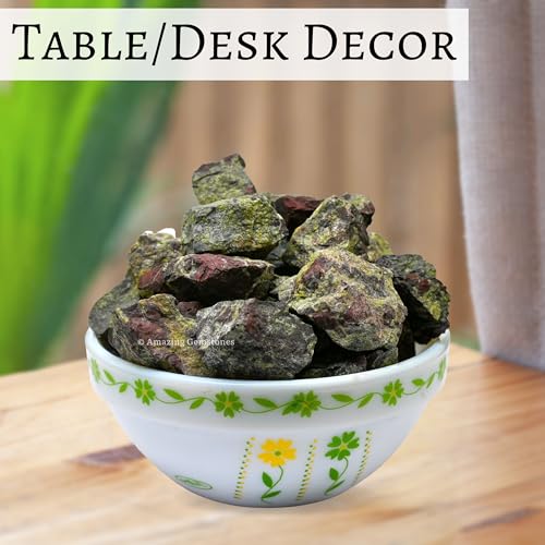 Image of Amazing Gemstone Dragon Bloodstone Raw Crystals and Healing Stones, Natural Rocks for Tumbling - DIY Raw Stones and Crystals, 2 Pieces