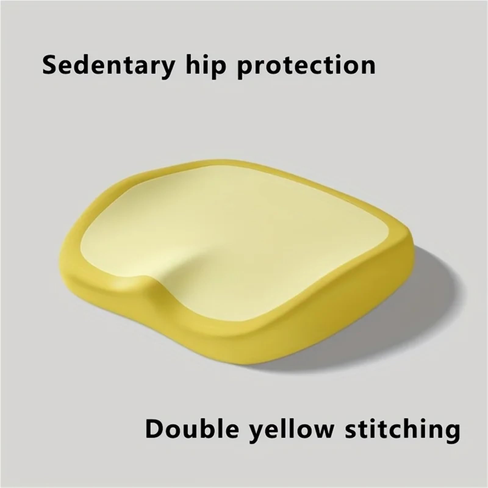 Poduszka do krzesła biurowego, 1 szt. Ergonomiczna poduszka na krzesło biurowe z pianki Memory, regulowane podparcie bioder i talii(Light Yellow)