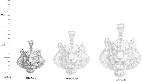 Miniatura 2 de Claddagh Gold Elegante collar con colgante de cabeza de tigre rugiente (pequeño)